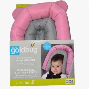 Goldbug 2-in-1 Infant Head Support Pink and Gray
